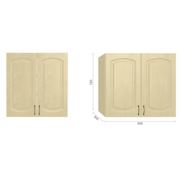 Кухня «Паула» со столешницей, размер 1.6 м, фасады МДФ, цвет берёза