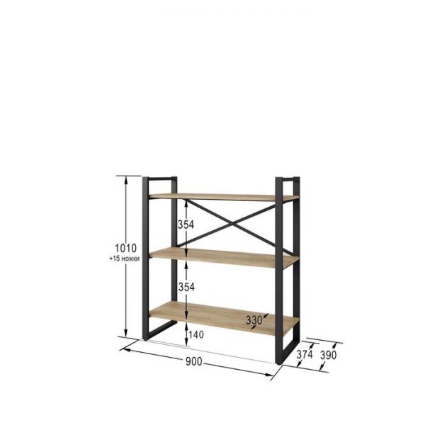 Стеллаж «Хардвиг S», 900 ? 390 ? 1010 мм, цвет белый