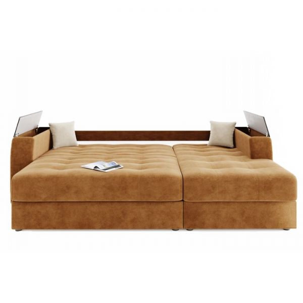 Угловой диван «Сенатор», механизм пантограф, ППУ, угол правый, велюр, селфи 01 / селфи 03