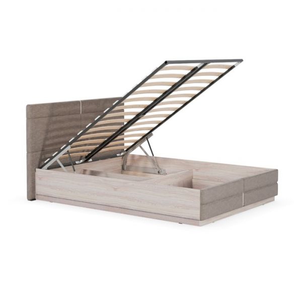 Кровать Элен ортопед с подъем.механизмом, 1400х2000, Анкор светлый/Саванна латте