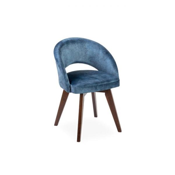 Стул Мирелла Мрамор 14 синий велюр/ Стандарт массив Орех