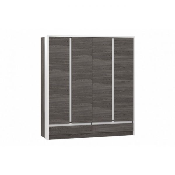 Шкаф 4-х ств Virginia НМ 011.51, 1942х630х2144, Белый Скандинавский/Ясень Анкор темный