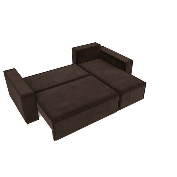 Угловой диван «Куба», механизм еврокнижка, микровельвет, цвет бежевый