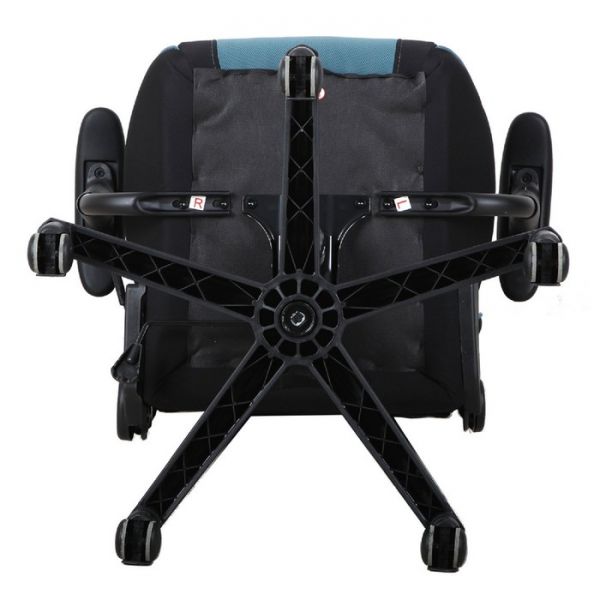 Кресло игровое BRABIX "GT Racer GM-100", две подушки, ткань, черное/голубое