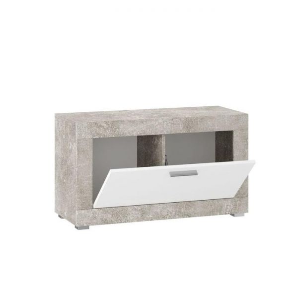 Тумба для обуви Монтана ПТ1, 902х370х520, Atelier/Белый глянец