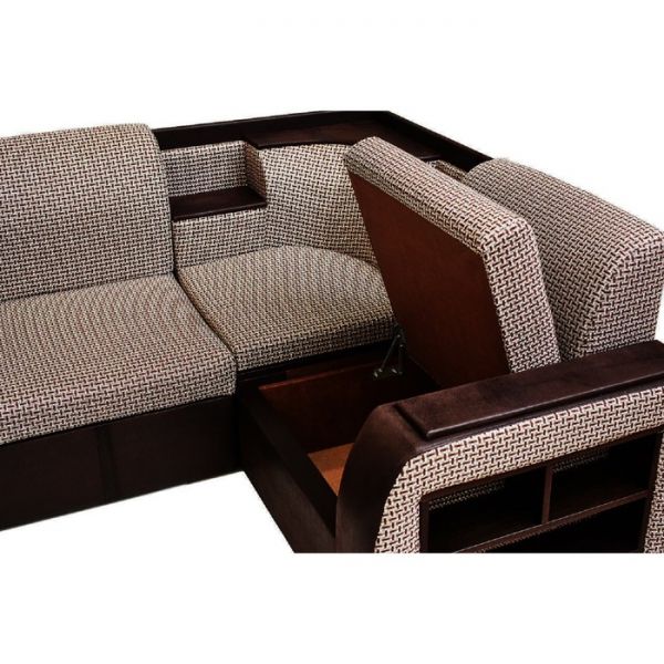 Угловой диван «Фараон», ППУ, механизм дельфин, цвет галс 3 / астор 536