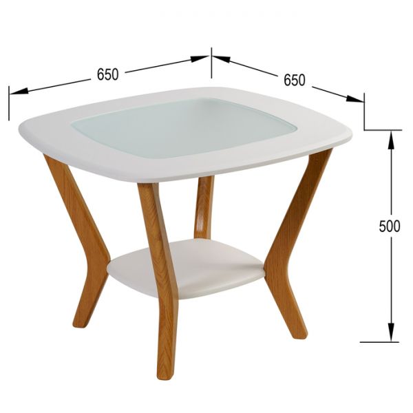 Стол журнальный «Мельбурн», 650 ? 650 ? 500 мм, цвет белый