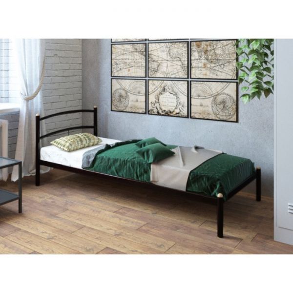 Кровать «Хостел», 800 ? 2000 мм, металл, цвет чёрный