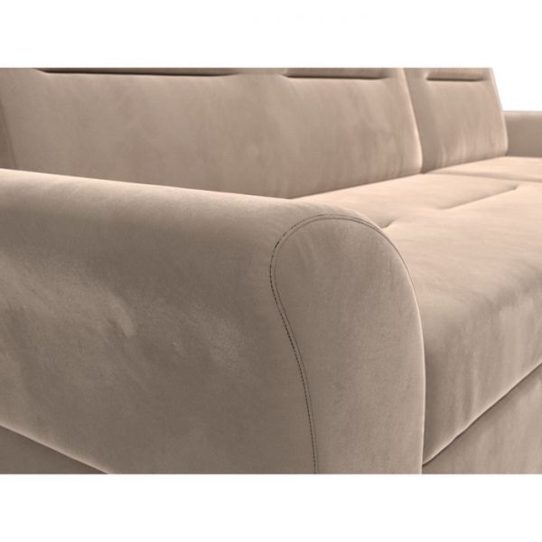 Угловой диван «Клайд», механизм дельфин, велюр, цвет бежевый