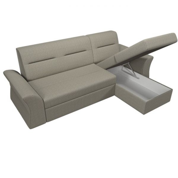 Угловой диван «Клайд», механизм дельфин, рогожка, цвет бежевый