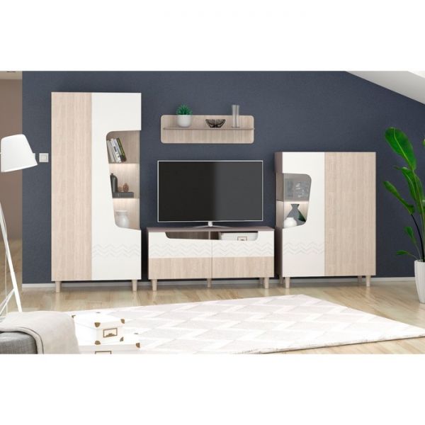 Шкаф-витрина правая Моана-3.1 1000х420х1420 палермо/мокко