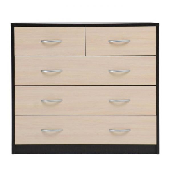 Комод 5 ящиков  900х480х800 Венге темный/Венге светлый