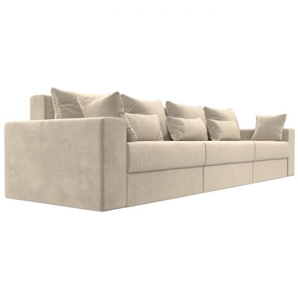 Диван прямой «Мэдисон Long», механизм еврокнижка, микровельвет, цвет чёрный