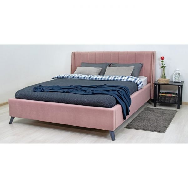 Кровать Мелисса, 1600х2000, ортопедическое осн+ПМ, Коралловый Вивальди 27/Пастельный