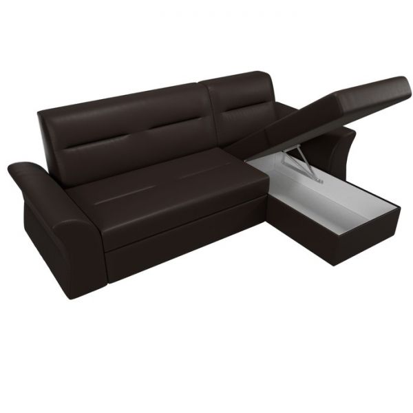 Угловой диван «Клайд», механизм дельфин, экокожа, цвет бежевый