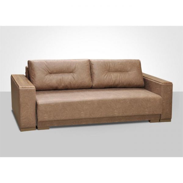 Диван "Koмбо-4" ПБ ткань Рогожка В9/Арена какао/ясень шимо темный