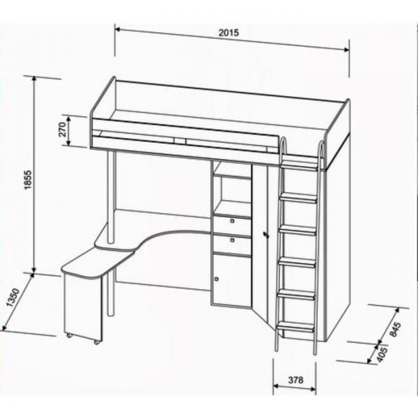 Детский комплекс «М-85», цвет дуб молочный/дуб шамони