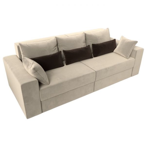 Диван прямой «Мэдисон», механизм еврокнижка, микровельвет, цвет коричневый