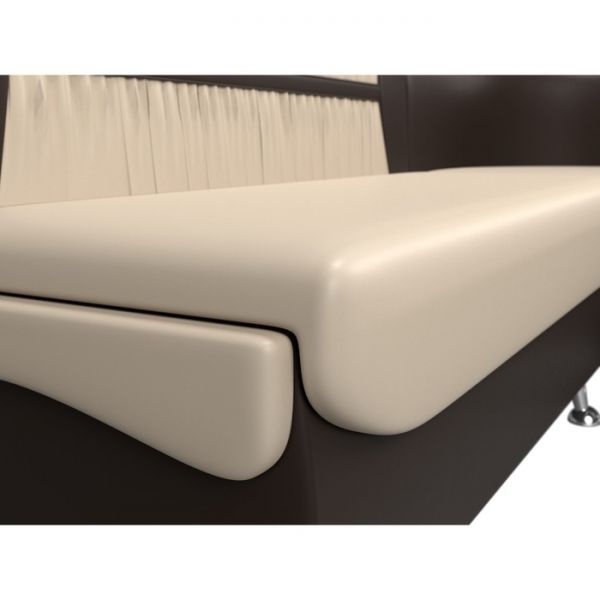 Кухонный угловой диван «Сидней», экокожа, цвет бежевый / коричневый