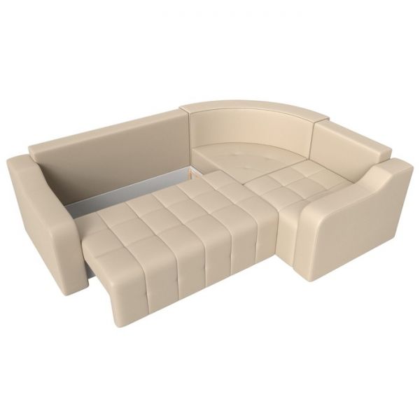 Угловой диван «Кембридж», механизм еврокнижка, экокожа, цвет бежевый