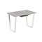 Стол АТЛАНТ-01 1100/1500*700х750 Бетон Чикаго светлый/Опора АТЛАНТ-Белый глянец