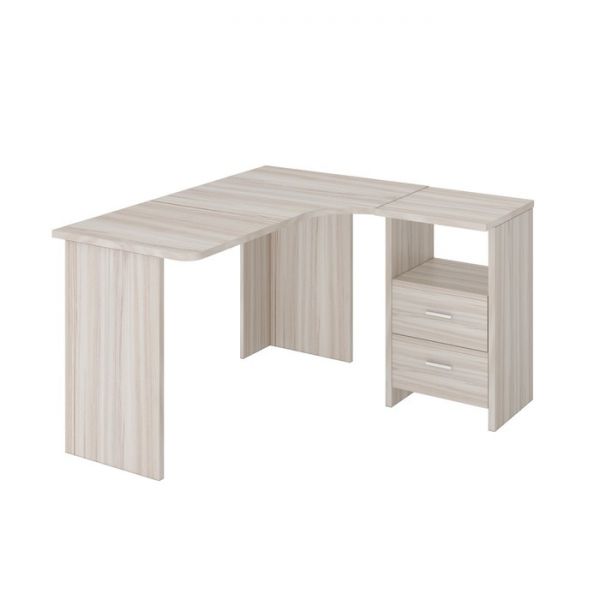 Угловой стол, 1200 ? 1300 ? 770 мм, правый угол, цвет нельсон/белый