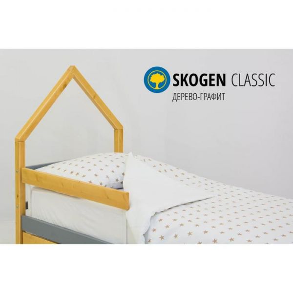 Детская кровать-домик мини "Svogen дерево-графит"