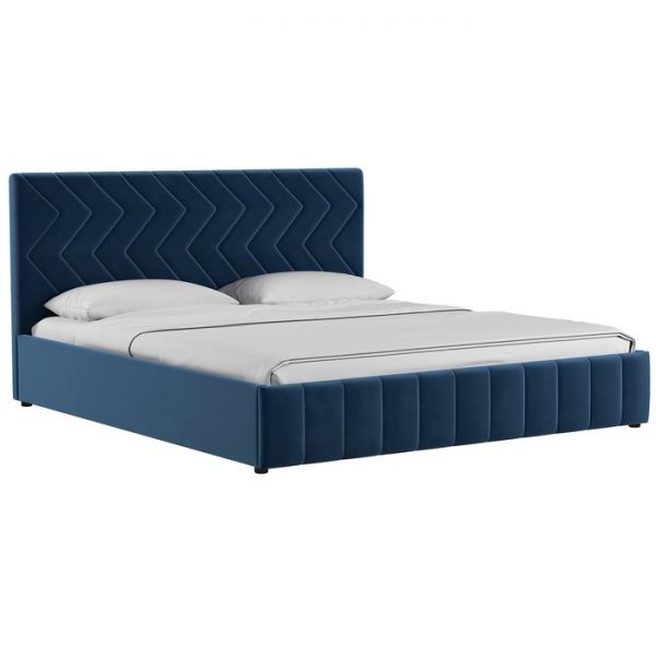 Кровать Милана, 1800х2000, ортопедическое осн+ПМ, Лекко океан/Полуночно-синий