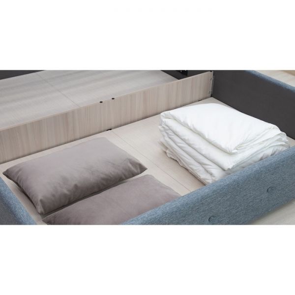 Кровать Илона, 1800х2000, ортопедическое осн+ПМ, Ролан/Серо-бирюзовый