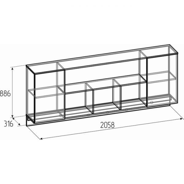 Шкаф навесной «Лойс 81», 2058 ? 316 ? 886 мм, цвет дуб золотистый / белый