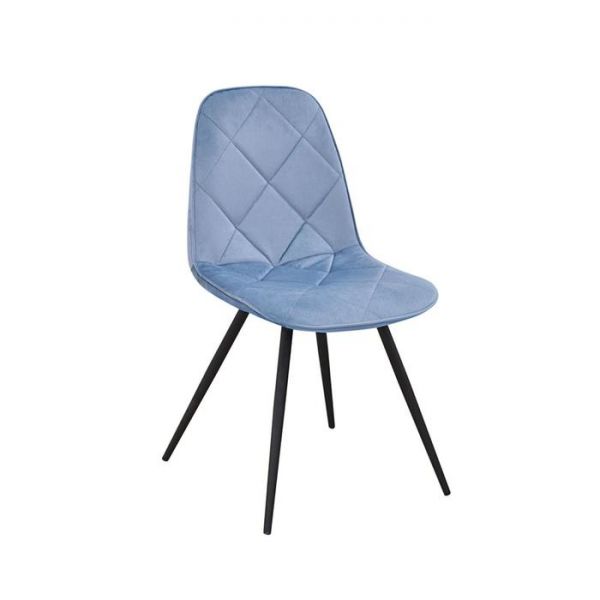 Стул «Сиена», каркас металл чёрный, конус, велюр, цвет бирюзовый