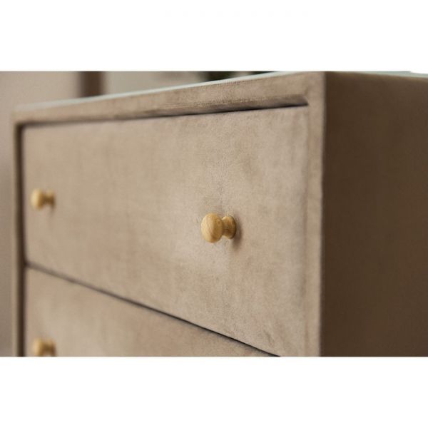 Комод «Олимпия», 3 ящика, стекло, велюр, цвет velutto 05