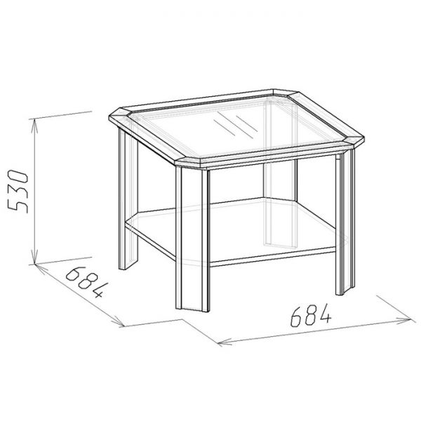 Стол журнальный Sherlock 16, 684 ? 684 ? 530 мм, цвет орех шоколадный