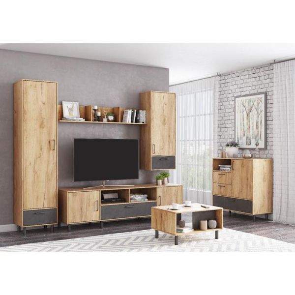 Шкаф  с ящиком малый ЛОФТ Тб-1 1000х450х1420 Дуб Бунратти/ Малави