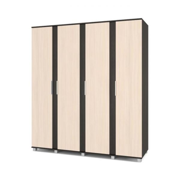 Шкаф Пандора-П41 520х1900х2100 4-х створчатый  Венге/дуб млечный