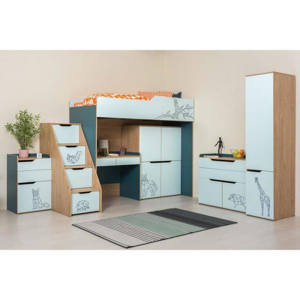 Комод Гудвин 13.104, 1014х447х832, Бензин/Гикори Рокфорд/Мята