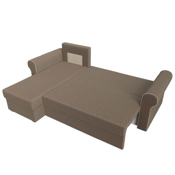 Угловой диван «Рейн», механизм еврокнижка, угол правый, рогожка, корфу 03 / кант бежевый