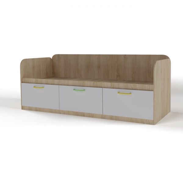 Кровать-тахта с ящиками «Стайл», 800 ? 2000 мм, цвет дуб сонома / белый