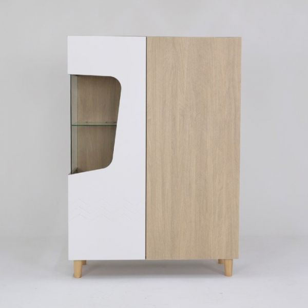 Шкаф-витрина правая Моана-3.1 1000х420х1420 палермо/мокко