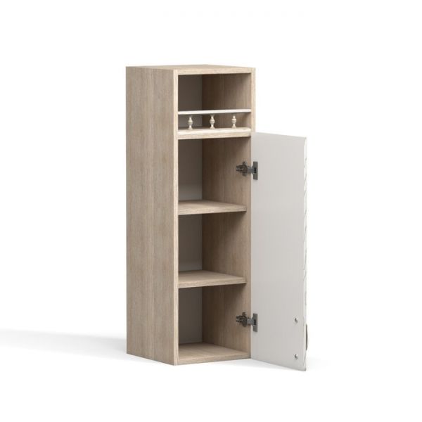 Шкаф навесной с полкой Анжелика 300х300х920 Дуб молочный/Ясень