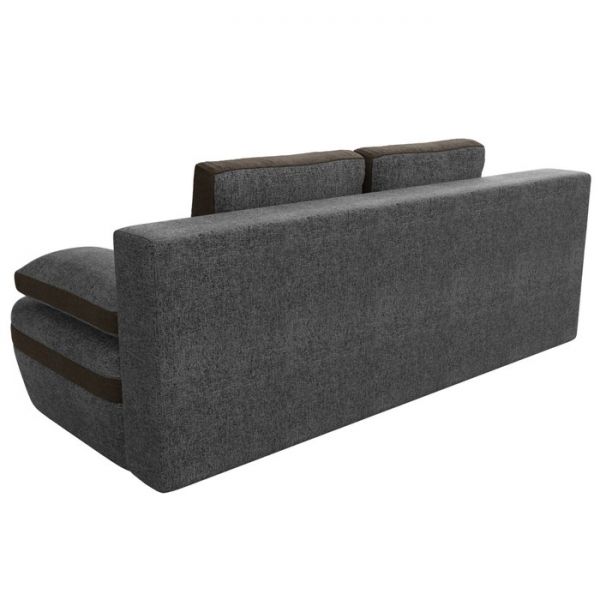 Прямой диван «Каир», механизм еврокнижка, рогожка, цвет серый / коричневый