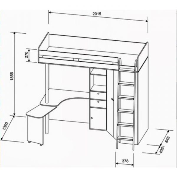 Детский комплекс «М-85», цвет дуб молочный/голубой