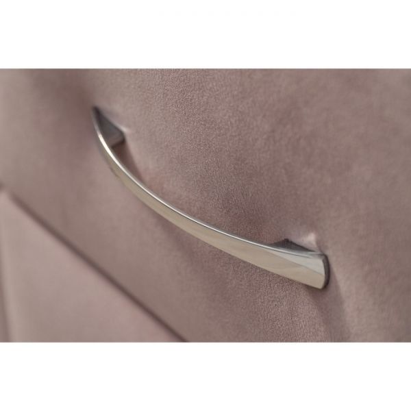 Тумба «Алеро», 2 ящика, прозрачное стекло, велюр velutto 11, цвет розовый