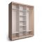 Шкаф-купе Стильный зелкало+ЛДСП Венге светлый/Белый 2100х600х2300
