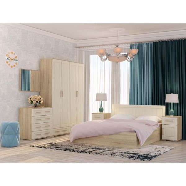 Тумба прикроватная Маркиза 402х378х631 сонома/крем-сатин