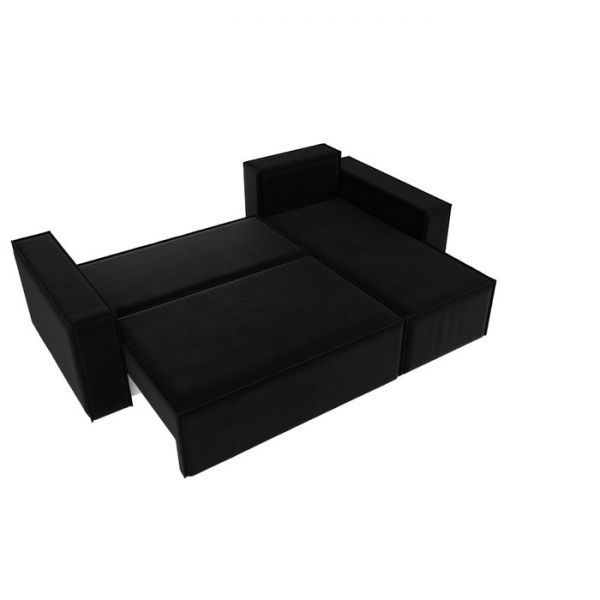 Угловой диван «Куба», механизм еврокнижка, микровельвет, цвет бежевый