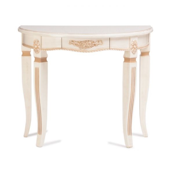 Консоль 900х700х750 бук/цвет покраски слоновая кость патина золото