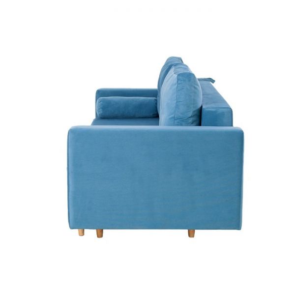 Прямой диван «Киото», механизм еврокнижка, велюр, цвет серый