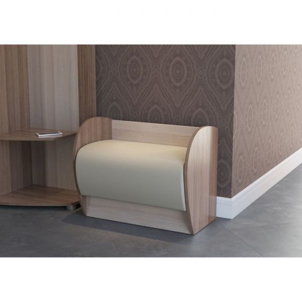 Банкетка ФОКУС 650*400*530 Ясень шимо темный/светлый кож.зам. беж.