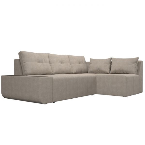 Угловой диван «Амадэус», правый угол, рогожка, цвет бежевый